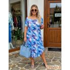 Fashion by NONO - Amanda kék egyedi mintás ruha