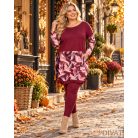 Fashion by NONO - Mandula burgundy-toll mintás