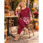 Fashion by NONO - Mandula burgundy-toll mintás