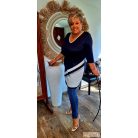 Fashion by NONO - Jupiter sötétkék-fehér tunika-ruha