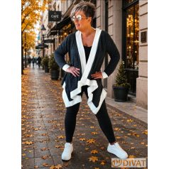 Fashion by NONO - Pillangó kardigán szürke-krém színben