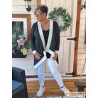 Fashion by NONO - Pillangó kardigán szürke-krém színben