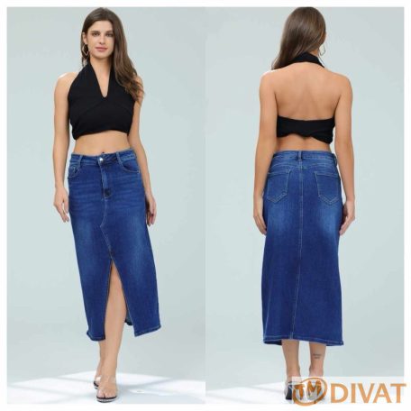 Sötétkék hosszú farmerszoknya