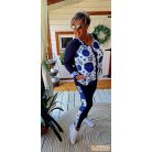 Fashion by NONO  -  Xéna sötetkék-fehér alapon gyönyörű matyó mintás szabadidő szett