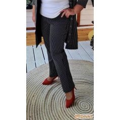   Fashion by NONO - Hawai fekete-fehér vékony csíkos alakformáló nadrág