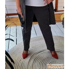   Fashion by NONO - Hawai fekete-fehér vékony csíkos alakformáló nadrág