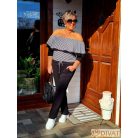 Fashion by NONO - Szimeoni fekete-fehér csíkos mintás overáll