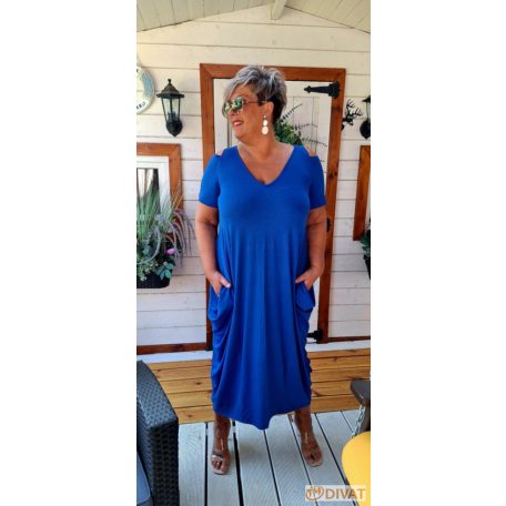 Fashion by NONO - Noory vállnál vágott, hagyma fazonú maxiruha királykék