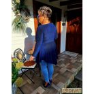 Fashion by NONO - Dália mellnél húzott extrán "A" vonalú királykék lurex tunika 