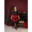 Fashion by NONO - Stella ruha fekete-piros lurex betéttel