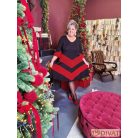 Fashion by NONO - Stella ruha fekete-piros lurex betéttel