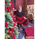 Fashion by NONO - Stella ruha fekete-piros lurex betéttel