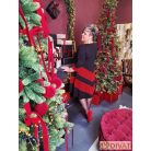 Fashion by NONO - Stella ruha fekete-piros lurex betéttel