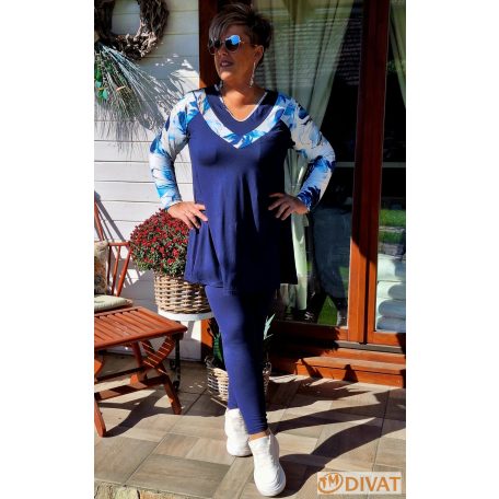 Fashion by NONO - Kíra sötétkék-mintás felső