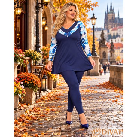 Fashion by NONO - Kíra sötétkék-mintás felső