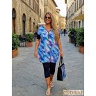 Fashion by NONO - Petra kék egyedi mintás tunika-ruha