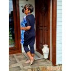 Fashion by NONO - Petra kék egyedi mintás tunika-ruha