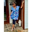 Fashion by NONO - Petra kék egyedi mintás tunika-ruha