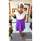 Fashion by NONO - Odett lila maxi szoknya elöl rövidebb, hátul hosszabb fazonnal EXTRA MÉRETBEN