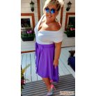 Fashion by NONO - Odett lila maxi szoknya elöl rövidebb, hátul hosszabb fazonnal EXTRA MÉRETBEN