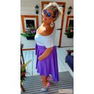 Fashion by NONO - Odett lila maxi szoknya elöl rövidebb, hátul hosszabb fazonnal EXTRA MÉRETBEN