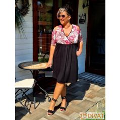 Fashion by NONO - Csilla ruha fekete-egyedi mintás