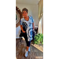 Fashion by NONO - Noory kék-fehér egyedi mintás