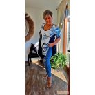 Fashion by NONO - Noory kék-fehér egyedi mintás