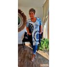 Fashion by NONO - Noory kék-fehér egyedi mintás