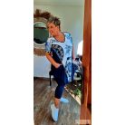 Fashion by NONO - Noory kék-fehér egyedi mintás