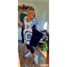 Fashion by NONO - Noory kék-fehér egyedi mintás