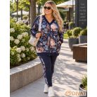 Fashion by NONO  -  Nikol sötétkék-gyönyörű virágmintás szabadidő szett