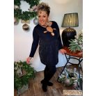 Fashion by NONO - Laura tunika sötétkék-arany lurex