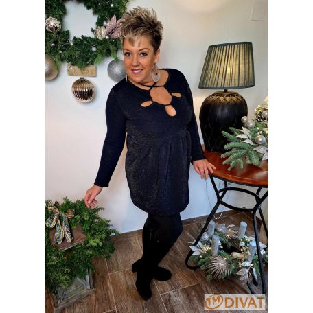 Fashion by NONO - Laura tunika sötétkék-arany lurex