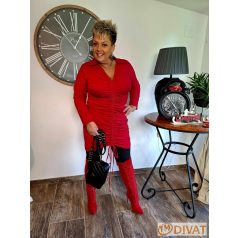 Fashion by NONO - Aria piros elöl húzott ruha