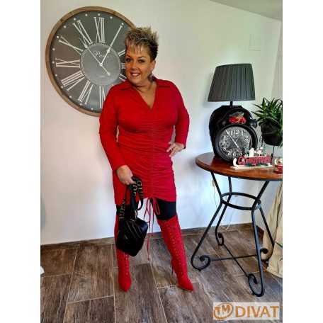 Fashion by NONO - Aria piros elöl húzott ruha