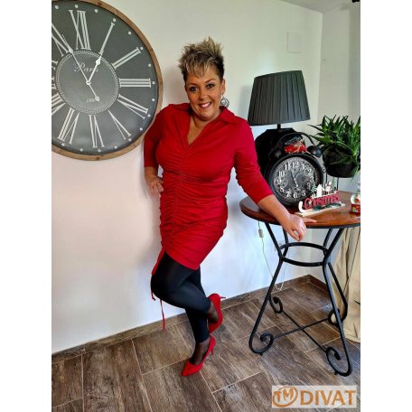 Fashion by NONO - Aria piros elöl húzott ruha