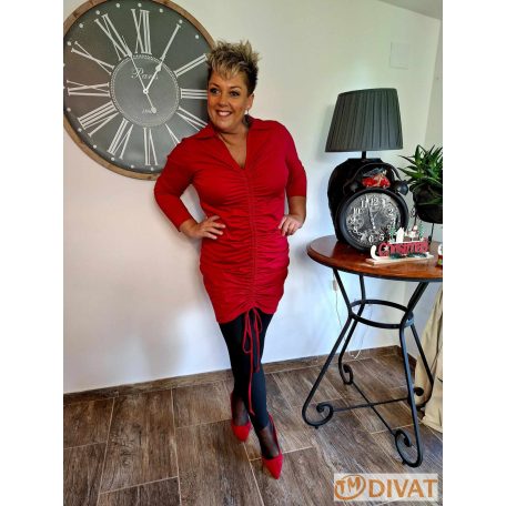 Fashion by NONO - Aria piros elöl húzott ruha