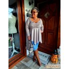 Fashion by NONO - Dália mellnél húzott extrán "A" vonalú champaine (pezsgő) tunika 