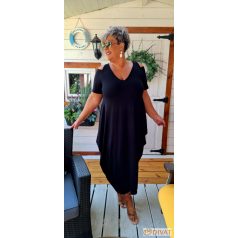   Fashion by NONO - Noory vállnál vágott, hagyma fazonú maxiruha fekete 