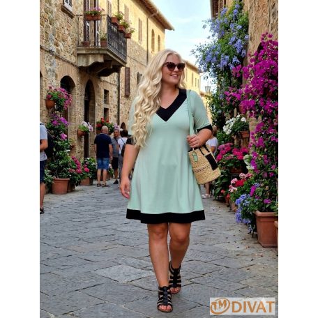 Fashion by NONO - Dolly ruha pisztácia-fekete színben