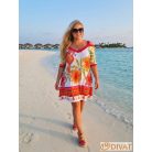 Fashion by NONO - Jázmin fehér-mintás tunika-ruha