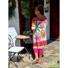 Fashion by NONO - Jázmin fehér-mintás tunika-ruha