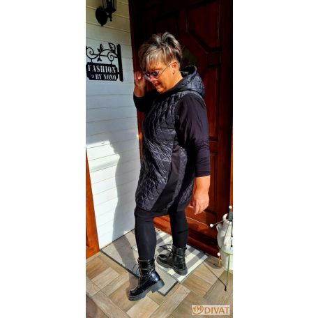 Fashion by NONO - Casting trendi steppelt mellény fekete színben