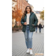 Steppelt kabát sötétzöld