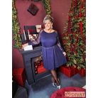 Fashion by NONO - Tina ruha sötétkék tüll betéttel