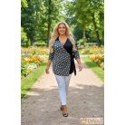 Fashion by NONO - Lion fekete-fehér pöttyös, kötős fazonú tunika