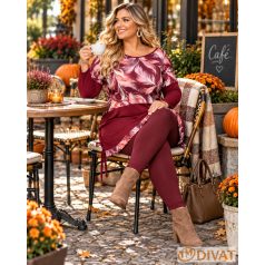 Fashion by NONO - Mandula toll mintás-burgundy
