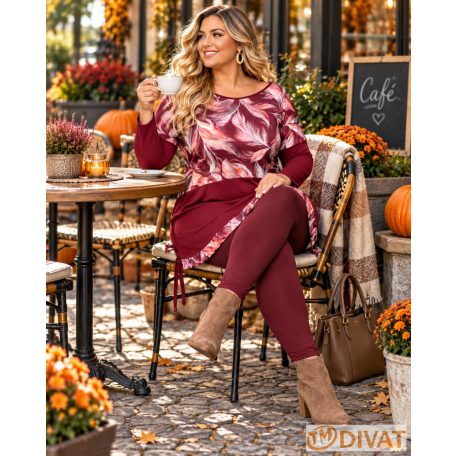 Fashion by NONO - Mandula toll mintás-burgundy