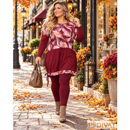 Fashion by NONO - Mandula toll mintás-burgundy
